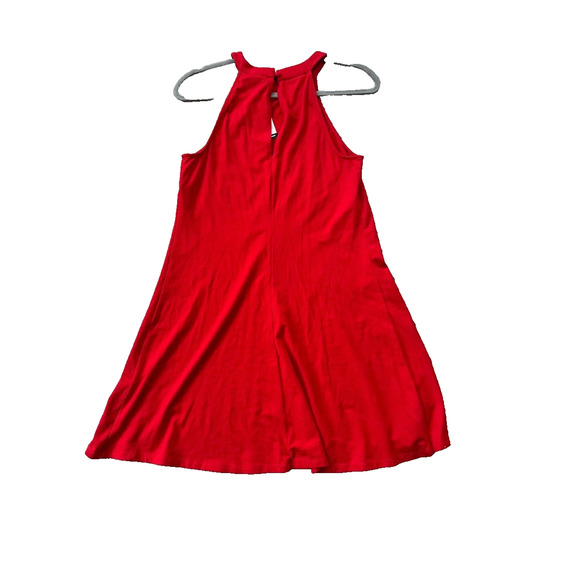 Express Red Halter Mini Jersey Dress Swing Size Small Party Flirty Date - Picture 4 of 10